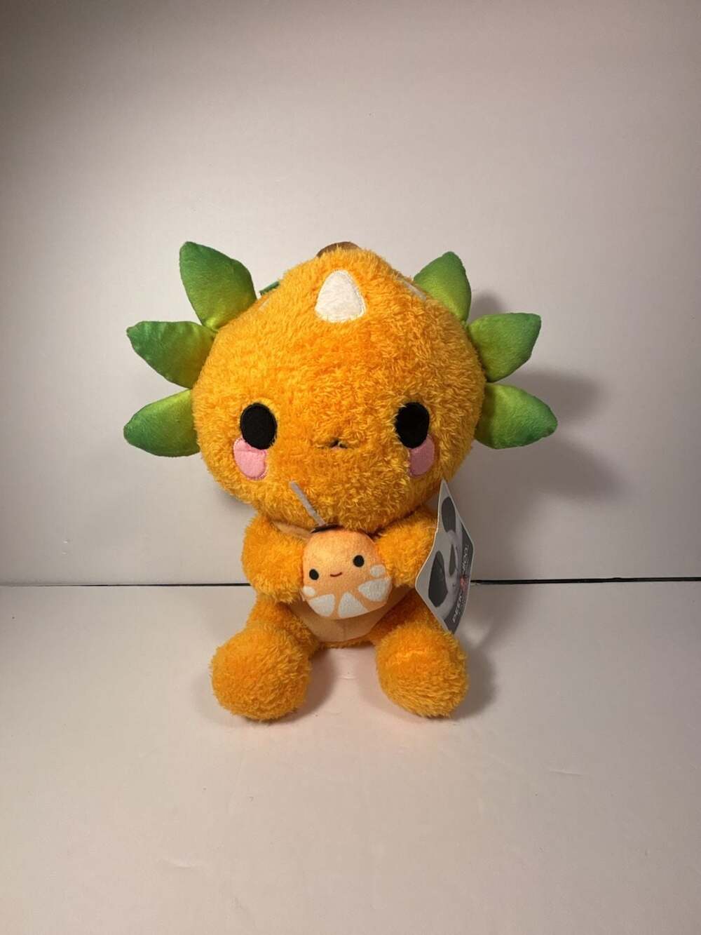 Peek-A-Boo Toys Orange Axolotl Plush with Fruit Drink Toy